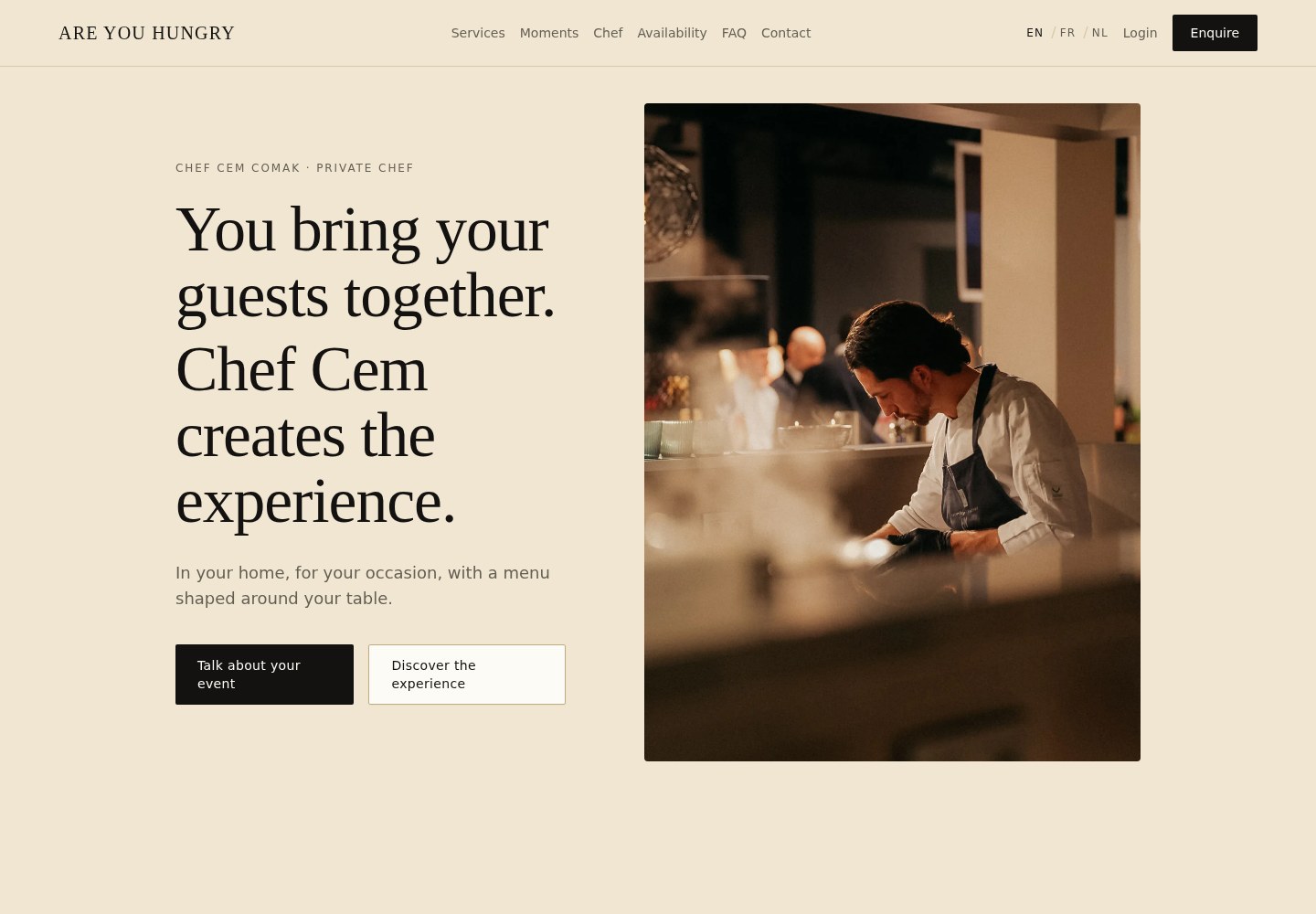 Are You Hungry · Websitevoorbeeld