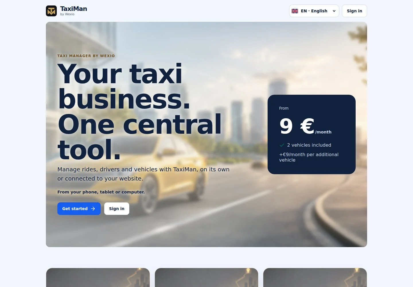TaxiMan · Website preview