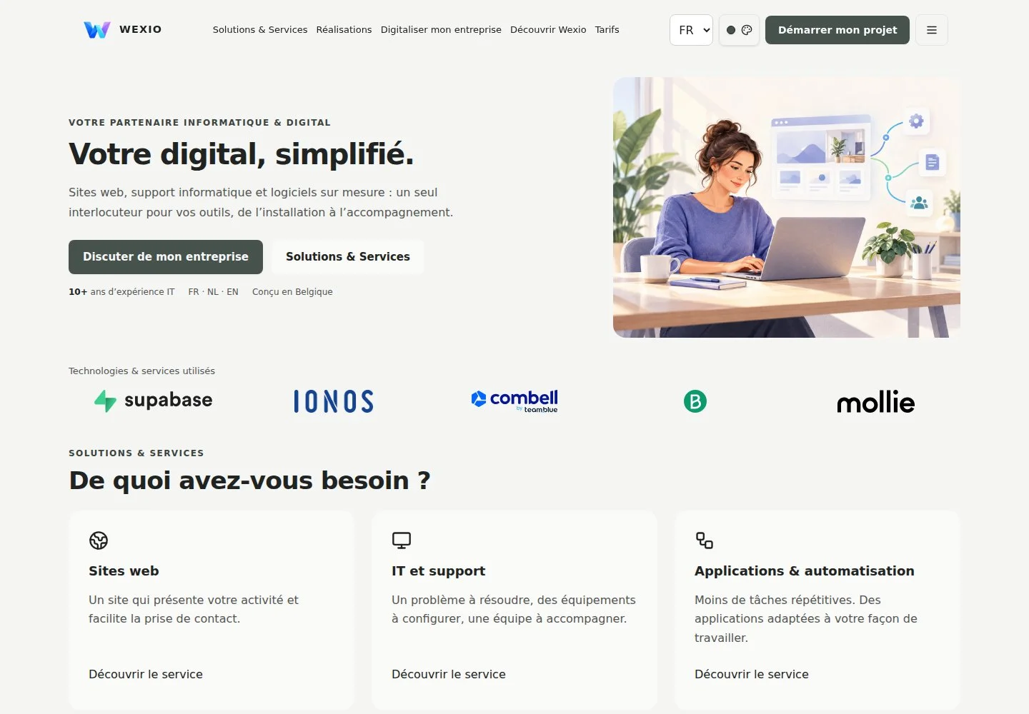 Wexio · Aperçu du site